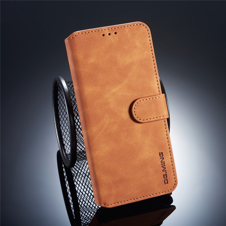 DG.MING Retro Style Cell Phone Leather Wallet Case for Huawei Mate 20 Pro - Brown-1