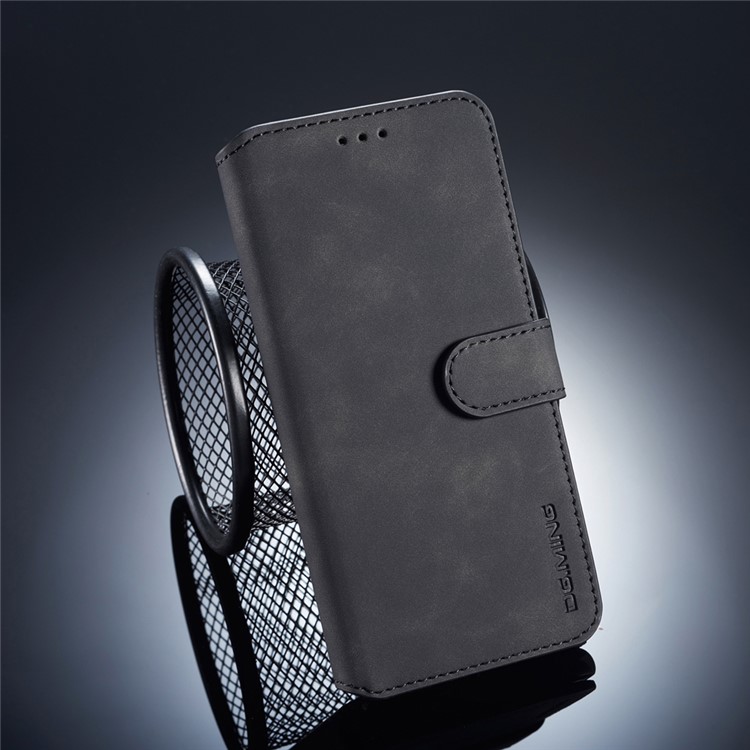 DG.MING Retro Style Leather Wallet Case for Huawei P20 Pro - Black-1