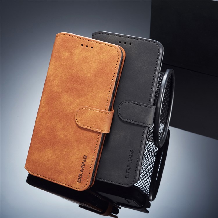 DG.MING Retro Style Leather Wallet Case for Huawei P20 Pro - Black-9
