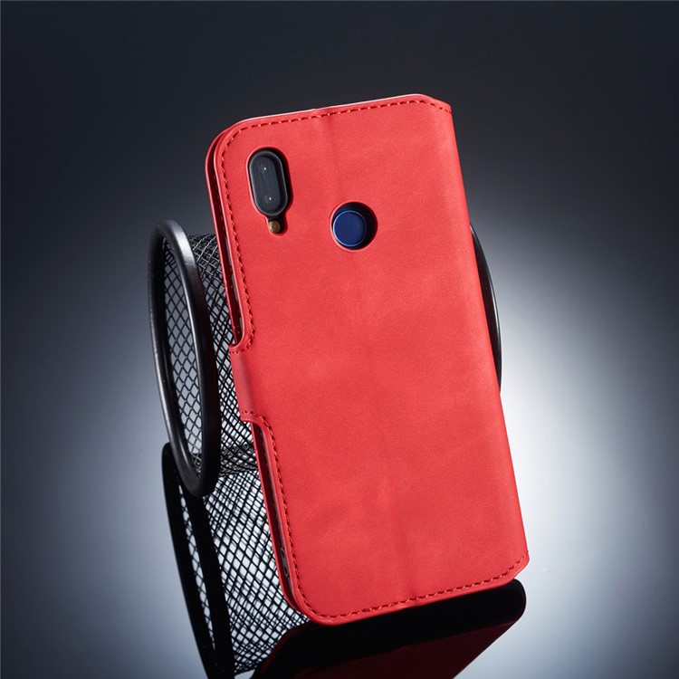 DG.MING Retro Style Leather Wallet Shell for Huawei P20 Lite / Nova 3e (China) - Red-2