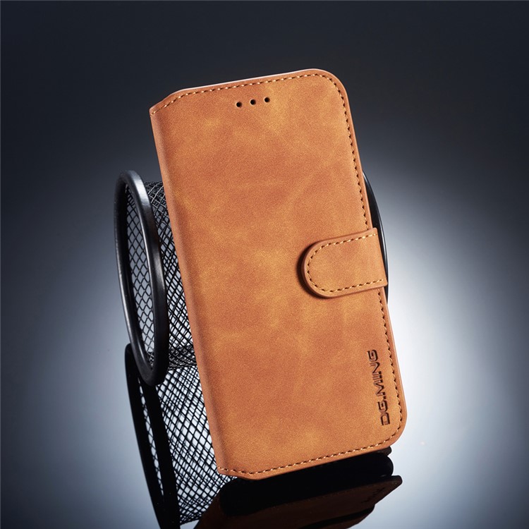 DG.MING Retro Style Leather Wallet Stand Case for Huawei P20 Lite / Nova 3e (China) - Brown-1