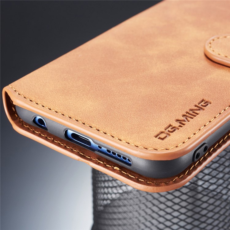DG.MING Retro Style Leather Wallet Stand Case for Huawei P20 Lite / Nova 3e (China) - Brown-7