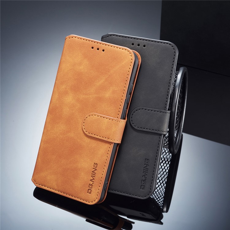 DG.MING Retro Style Leather Wallet Case for Huawei P20 - Black-9