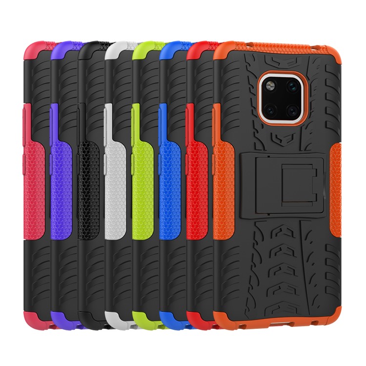 Cool Tyre Kickstand PC + TPU Hybrid Protection Case for Huawei Mate 20 Pro - Black-10