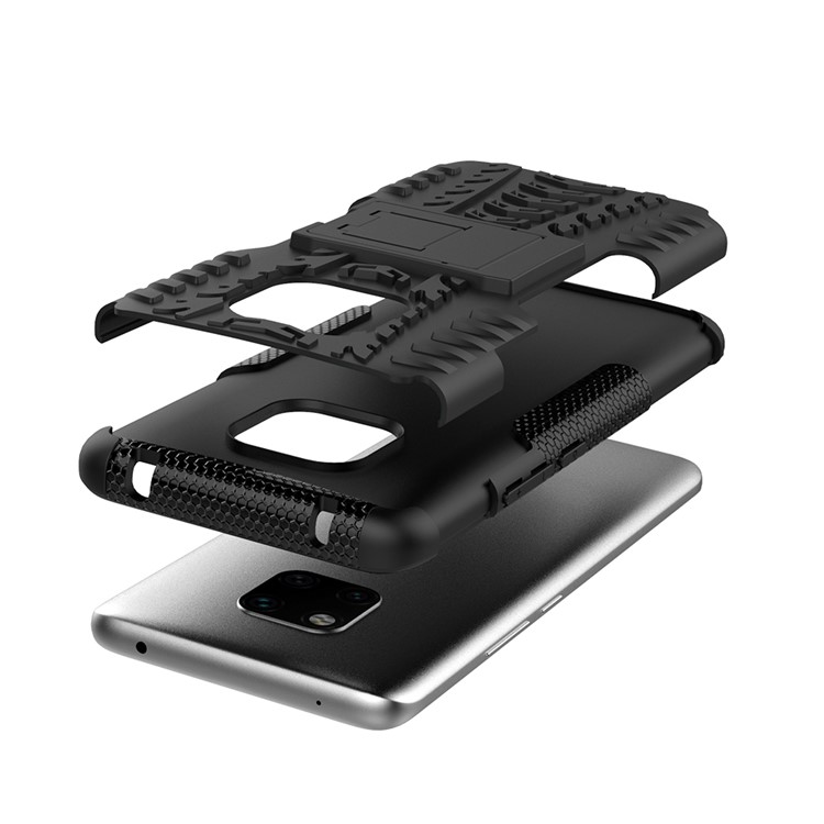 Cool Tyre Kickstand PC + TPU Hybrid Protection Case for Huawei Mate 20 Pro - Black-3