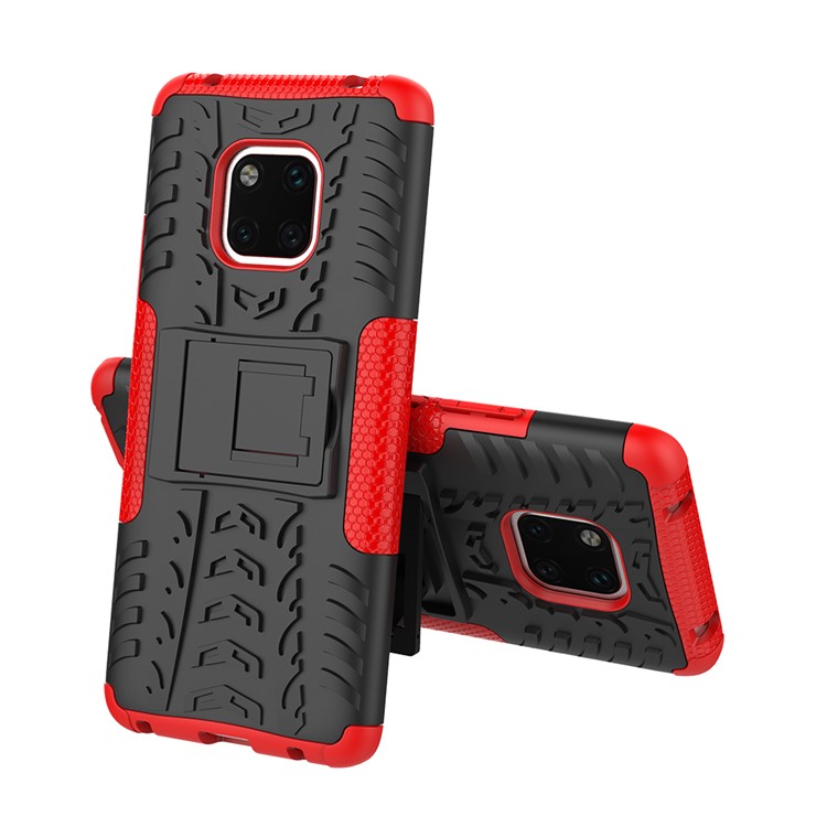 Cool Tyre Kickstand PC + TPU Hybrid Protection Shell for Huawei Mate 20 Pro - Red-2