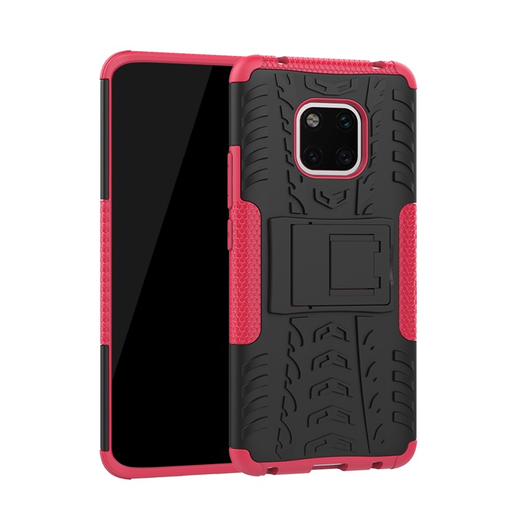 Cool Tyre Kickstand PC + TPU Hybrid Phone Case for Huawei Mate 20 Pro - Rose-1