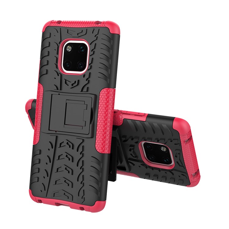 Cool Tyre Kickstand PC + TPU Hybrid Phone Case for Huawei Mate 20 Pro - Rose-2
