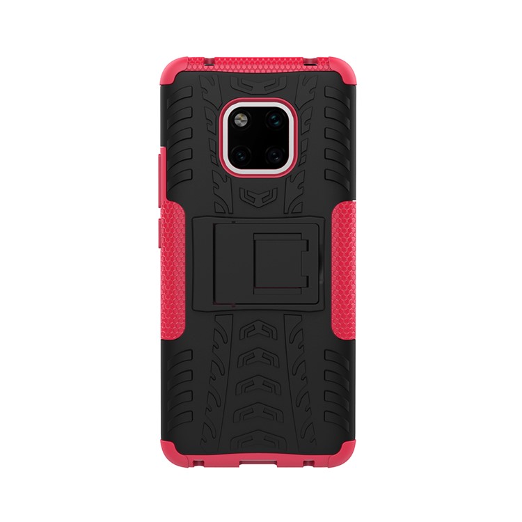 Cool Tyre Kickstand PC + TPU Hybrid Phone Case for Huawei Mate 20 Pro - Rose-4