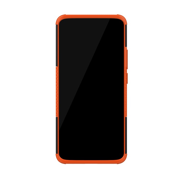 Cool Tyre Kickstand PC + TPU Hybrid Phone Cover for Huawei Mate 20 Pro - Orange-11