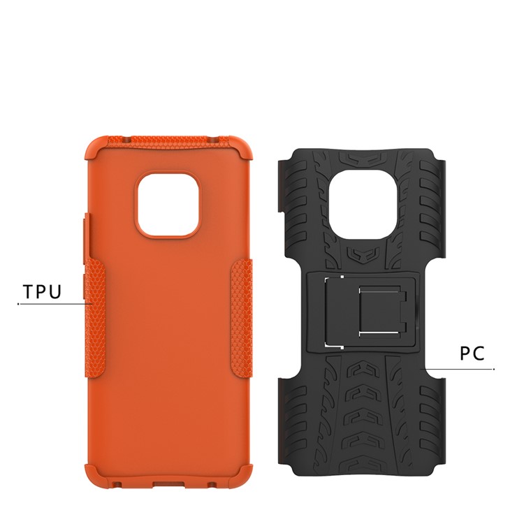 Cool Tyre Kickstand PC + TPU Hybrid Phone Cover for Huawei Mate 20 Pro - Orange-4