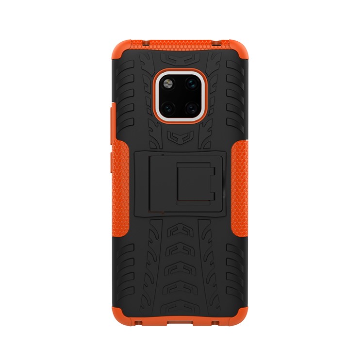 Cool Tyre Kickstand PC + TPU Hybrid Phone Cover for Huawei Mate 20 Pro - Orange-6
