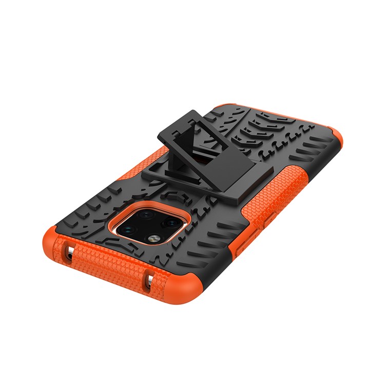 Cool Tyre Kickstand PC + TPU Hybrid Phone Cover for Huawei Mate 20 Pro - Orange-8