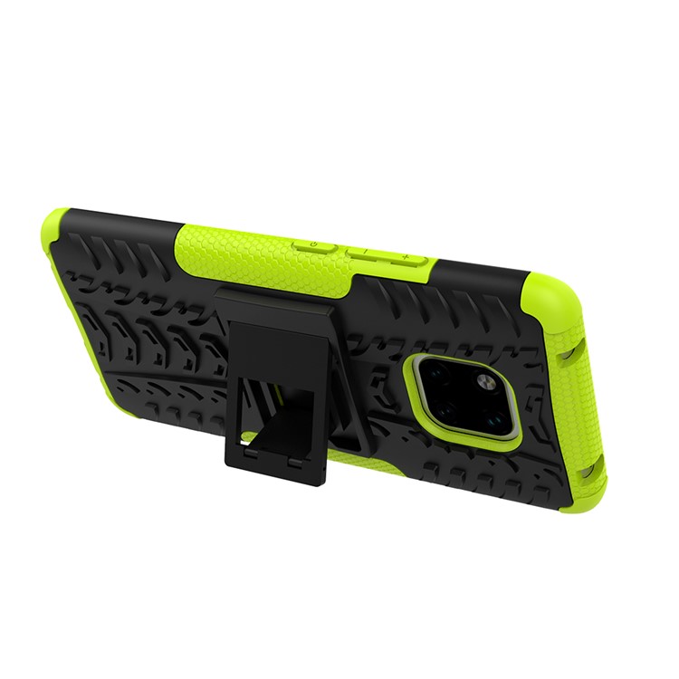 Cool Tyre Kickstand PC + TPU Combo Mobile Case for Huawei Mate 20 Pro - Green-6