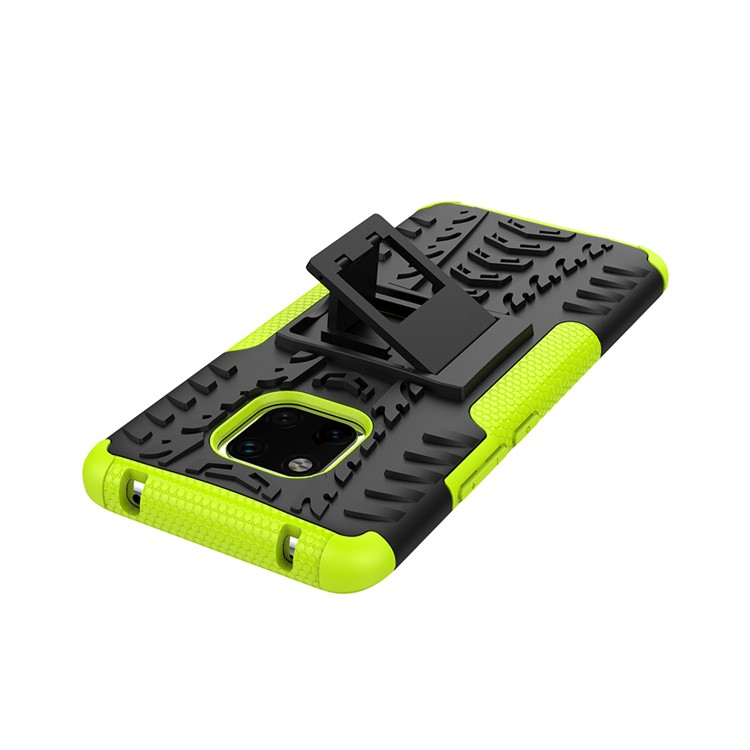 Cool Tyre Kickstand PC + TPU Combo Mobile Case for Huawei Mate 20 Pro - Green-7