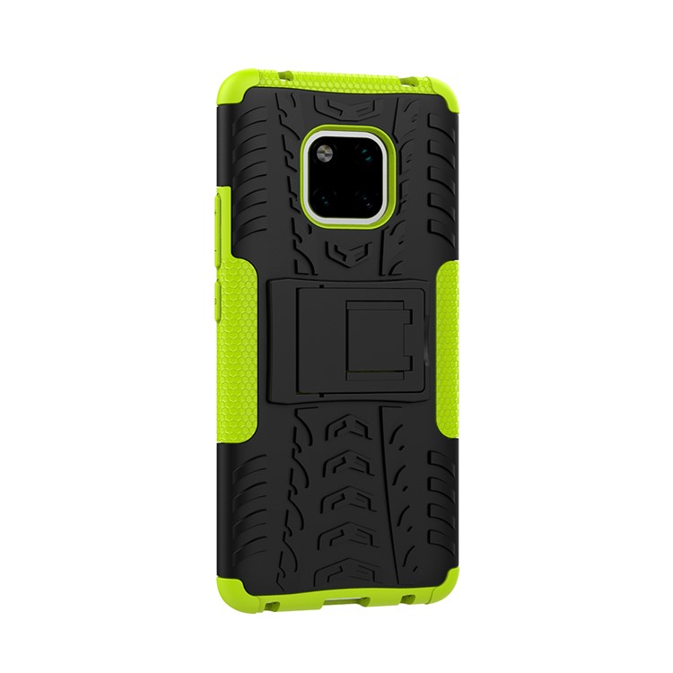 Cool Tyre Kickstand PC + TPU Combo Mobile Case for Huawei Mate 20 Pro - Green-9