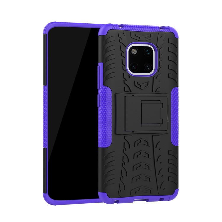 Cool Tyre Kickstand PC + TPU Hybrid Mobile Phone Shell for Huawei Mate 20 Pro - Purple-1