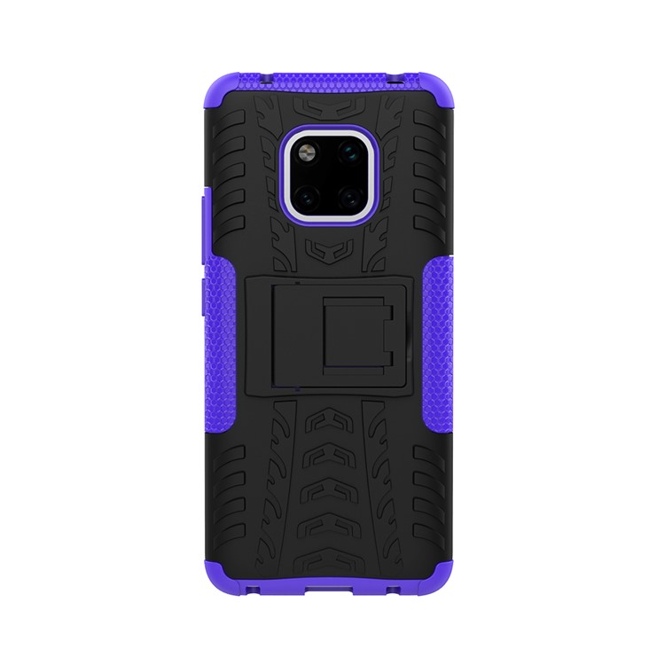 Cool Tyre Kickstand PC + TPU Hybrid Mobile Phone Shell for Huawei Mate 20 Pro - Purple-5