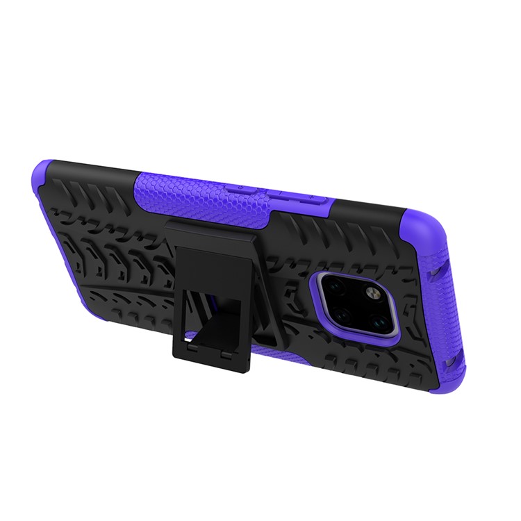 Cool Tyre Kickstand PC + TPU Hybrid Mobile Phone Shell for Huawei Mate 20 Pro - Purple-6