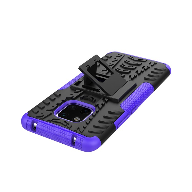 Cool Tyre Kickstand PC + TPU Hybrid Mobile Phone Shell for Huawei Mate 20 Pro - Purple-7