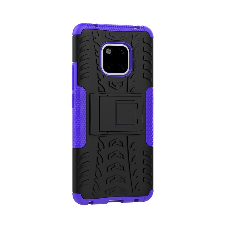 Cool Tyre Kickstand PC + TPU Hybrid Mobile Phone Shell for Huawei Mate 20 Pro - Purple-9