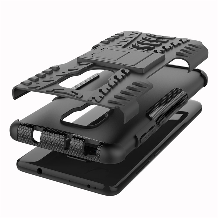 Coole Reifen PC + TPU Hybrid-Handyhülle Mit Ständer Für Huawei 20 - Schwarz-9