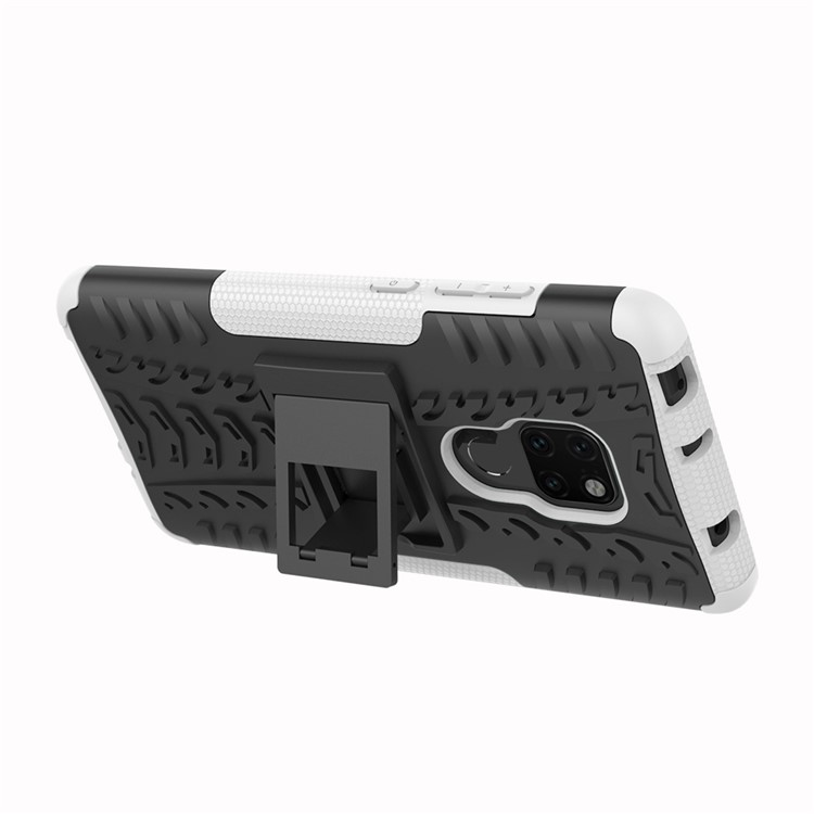 Cool Tyre PC + TPU Hybrid Phone Cover with Kickstand for Huawei Mate 20 - White-5