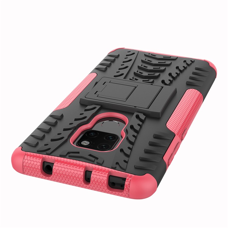 Cool Tyre PC + TPU Hybrid Protection Case with Kickstand for Huawei Mate 20 - Rose-5