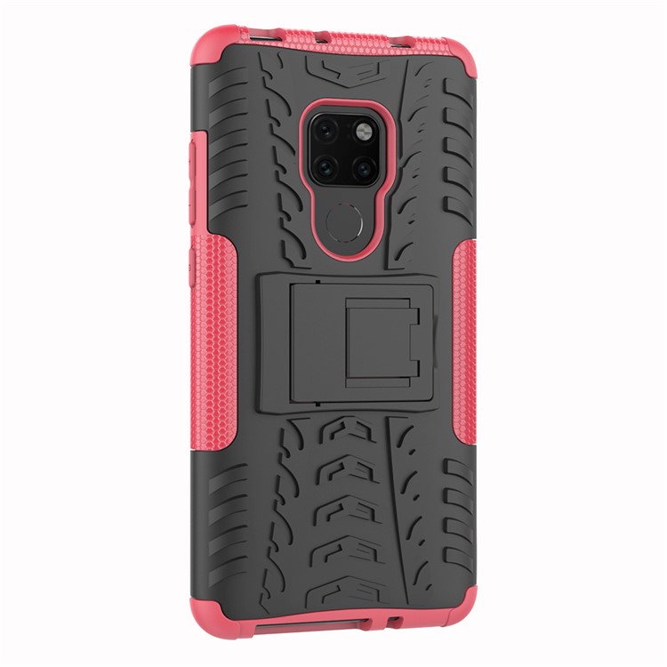 Cool Tyre PC + TPU Hybrid Protection Case with Kickstand for Huawei Mate 20 - Rose-7