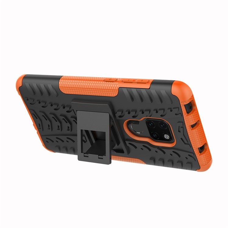 Cool Tyre PC + TPU Hybrid Protector Cover with Kickstand for Huawei Mate 20 - Orange-5