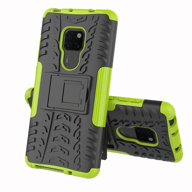 Cool Tyre PC + TPU Hybrid Mobile Casing with Kickstand for Huawei Mate 20 - Green-2