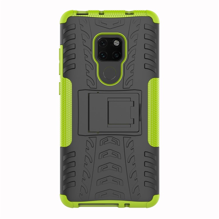 Cool Tyre PC + TPU Hybrid Mobile Casing with Kickstand for Huawei Mate 20 - Green-3