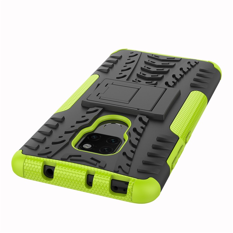 Cool Tyre PC + TPU Hybrid Mobile Casing with Kickstand for Huawei Mate 20 - Green-5