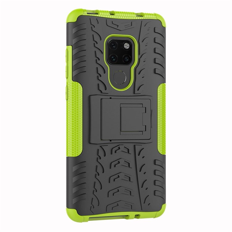 Cool Tyre PC + TPU Hybrid Mobile Casing with Kickstand for Huawei Mate 20 - Green-8