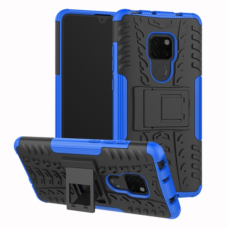 Cool Tyre PC + TPU Combo Cellphone Case with Kickstand for Huawei Mate 20 - Blue-1