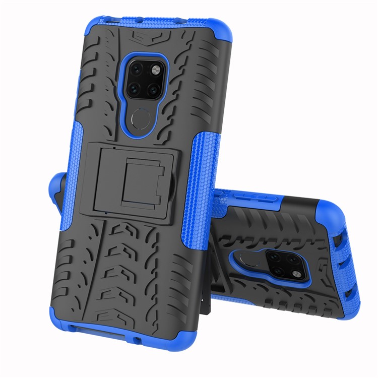 Cool Tyre PC + TPU Combo Cellphone Case with Kickstand for Huawei Mate 20 - Blue-2