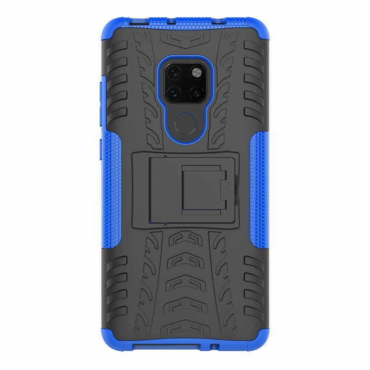 Cool Tyre PC + TPU Combo Cellphone Case with Kickstand for Huawei Mate 20 - Blue-3