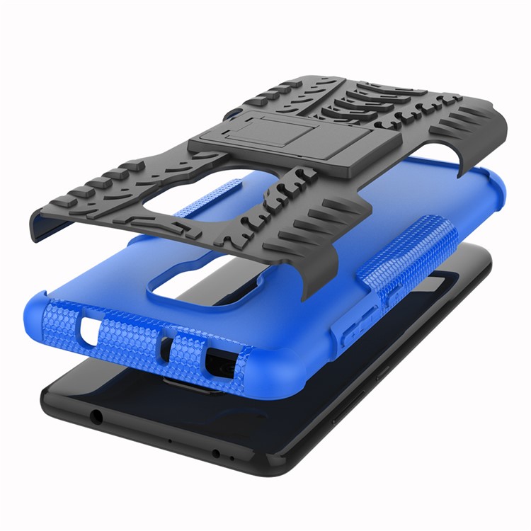 Cool Tyre PC + TPU Combo Cellphone Case with Kickstand for Huawei Mate 20 - Blue-7