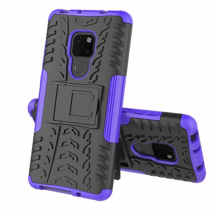 Cool Tyre PC + TPU Hybrid Mobile Cover with Kickstand for Huawei Mate 20 - Purple-2