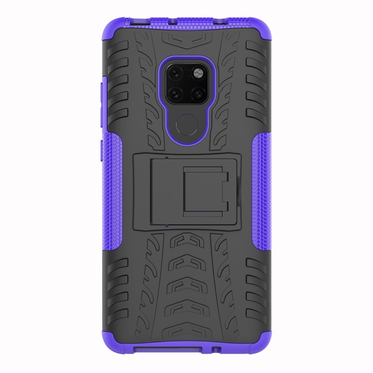 Cool Tyre PC + TPU Hybrid Mobile Cover with Kickstand for Huawei Mate 20 - Purple-4