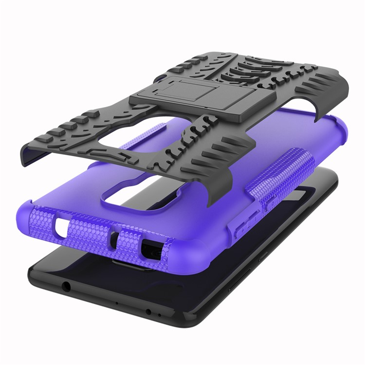 Cool Tyre PC + TPU Hybrid Mobile Cover with Kickstand for Huawei Mate 20 - Purple-8