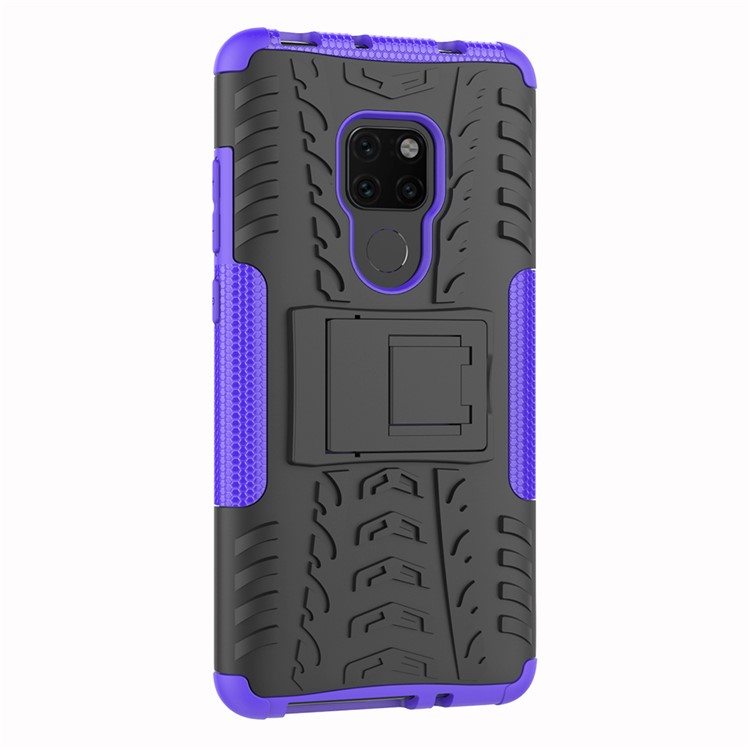 Cool Tyre PC + TPU Hybrid Mobile Cover with Kickstand for Huawei Mate 20 - Purple-9