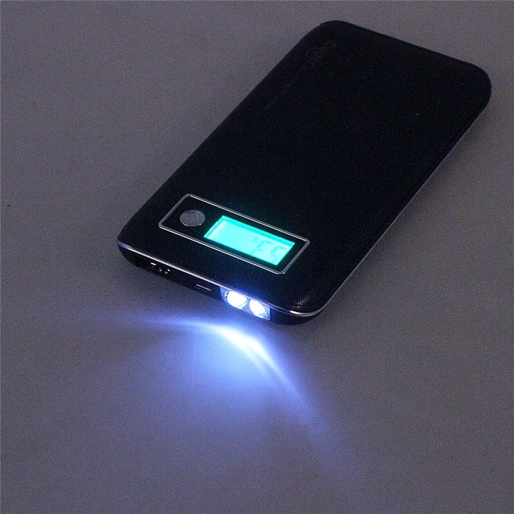 CAGER S1 6000mAh External Power Bank with LED Flashlight for iPhone iPad Samsung LG - Black-4