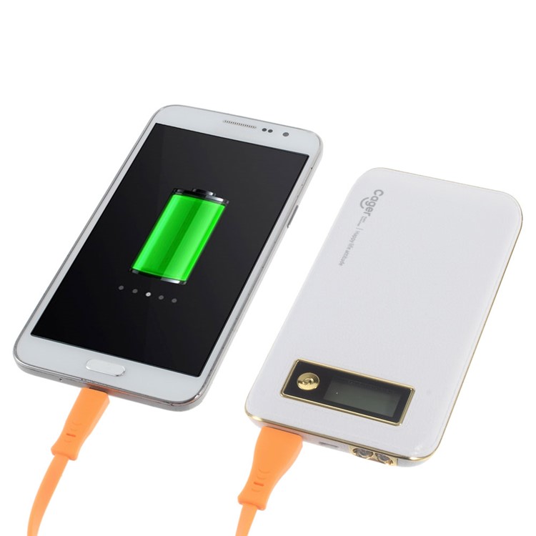 CAGER S1 6000mAh Power Bank with LED Flashlight for iPhone iPad Samsung LG - White-1