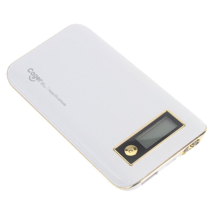 CAGER S1 6000mAh Power Bank with LED Flashlight for iPhone iPad Samsung LG - White-3