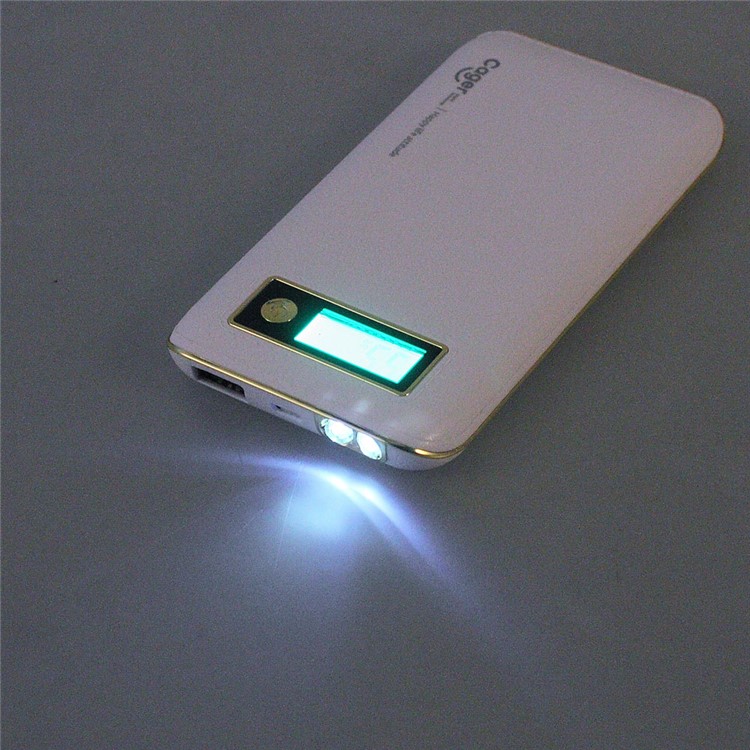 CAGER S1 6000mAh Power Bank with LED Flashlight for iPhone iPad Samsung LG - White-4