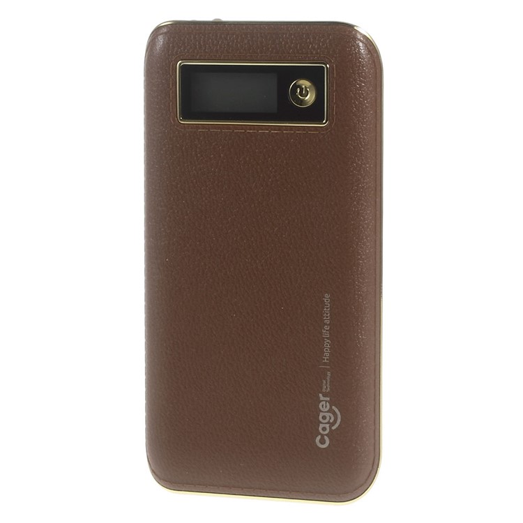 CAGER S1 6000mAh Power Bank Battery Charger with LED Flashlight for iPhone iPad Samsung LG - Coffee-2