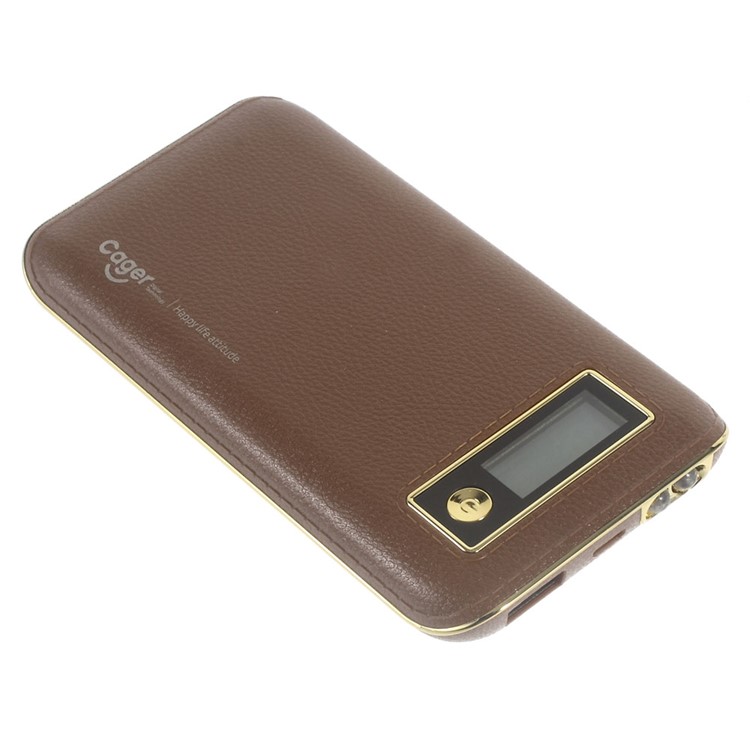 CAGER S1 6000mAh Power Bank Battery Charger with LED Flashlight for iPhone iPad Samsung LG - Coffee-3