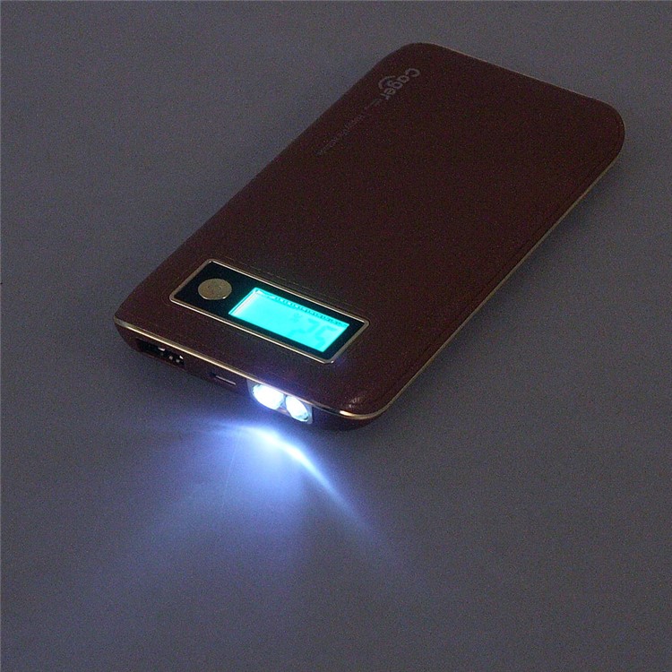 CAGER S1 6000mAh Power Bank Battery Charger with LED Flashlight for iPhone iPad Samsung LG - Coffee-4