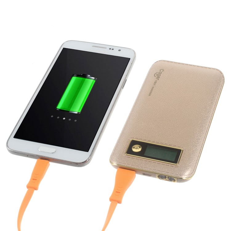 CAGER S1 6000mAh Power Bank Battery Charger with LED Flashlight for iPhone iPad Samsung LG - Gold Color-1